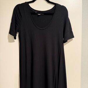 LOFT Black Scoop Neck Short Sleeved Jersey Dress XS